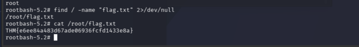 find returning /root/flag.txt